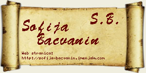 Sofija Bačvanin vizit kartica